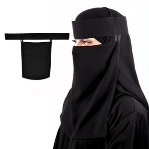 8842 Saudi Niqab | Black Chiffon Breathable & Comfortable Premium Quality
